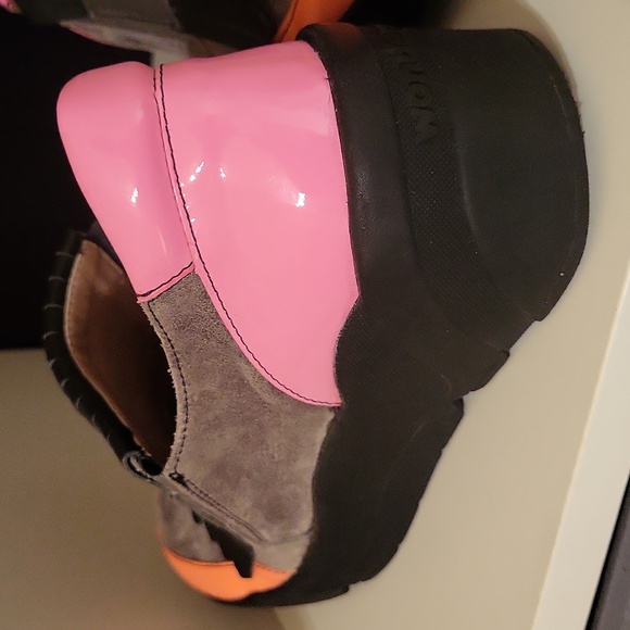 Wonders Platform Loafers Shoes Slip-ons Spain / Sz 5 / Neon orange/pink, black - Picture 8 of 17